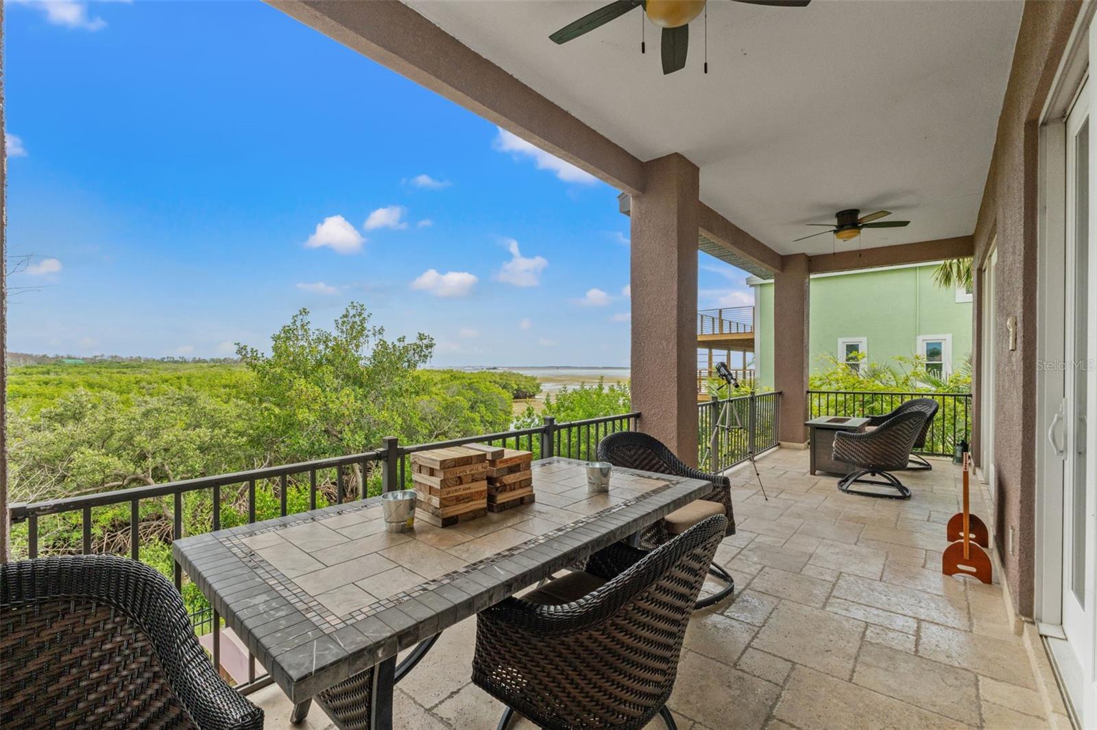 Balcony on main floor outside of Living room/kitchen/dining room