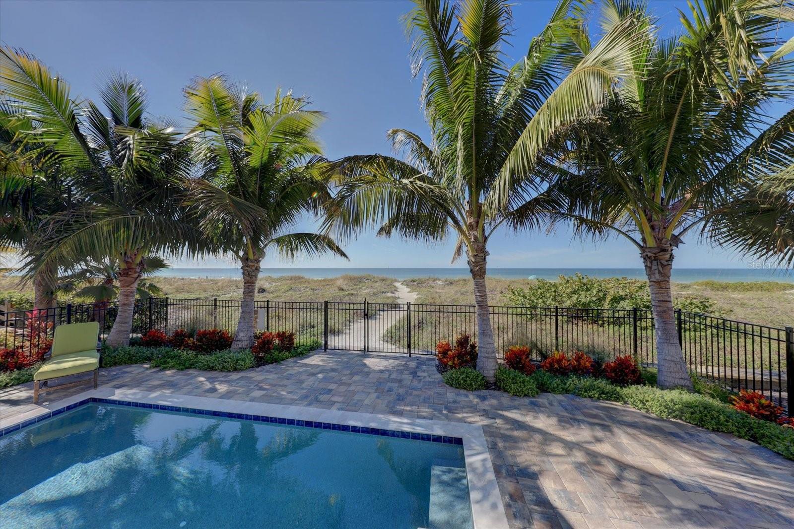 Backyard with Private Path to the Beach