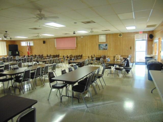 Community room for dances and dinners.