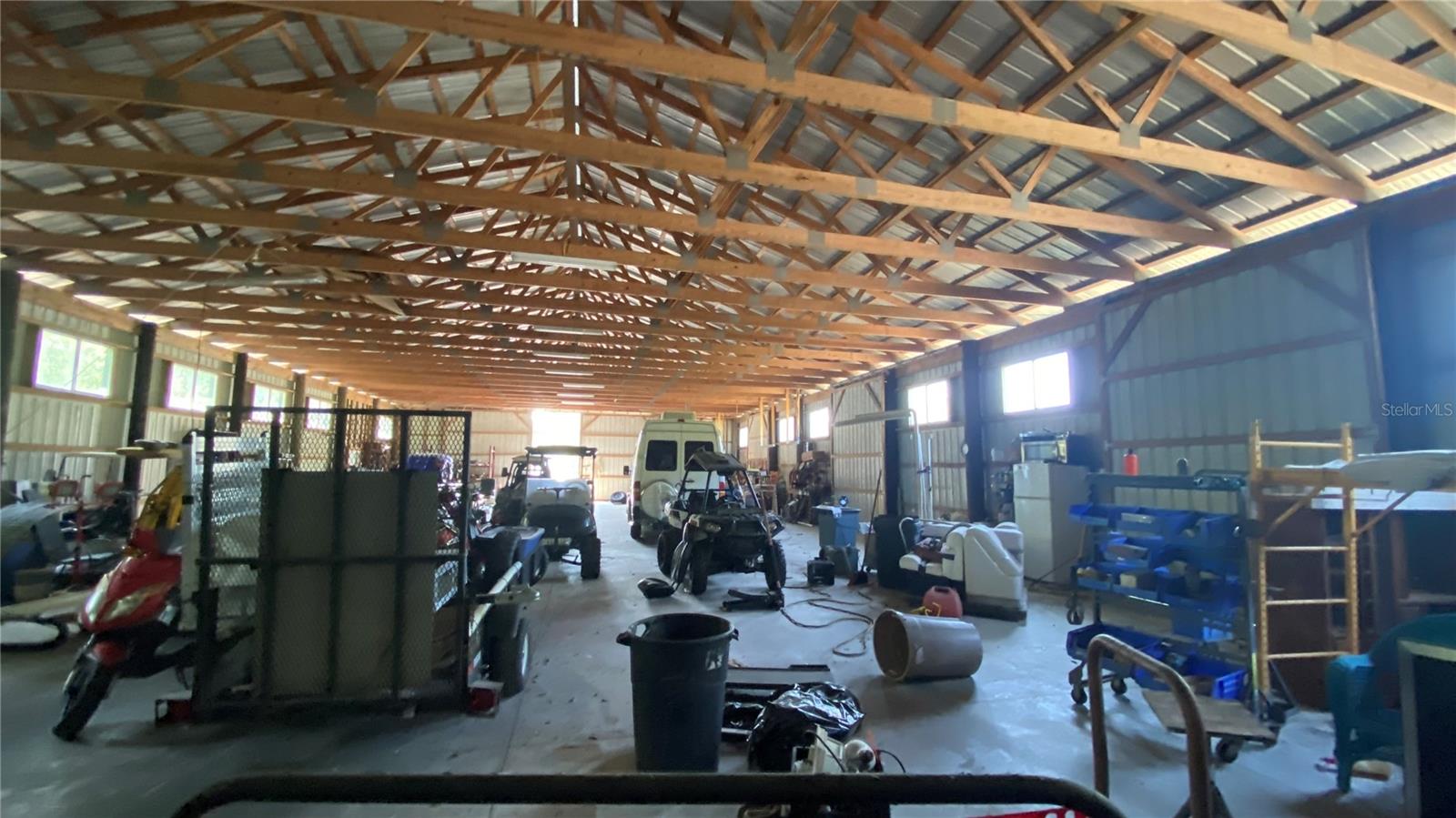 Large steel barn/workshop.