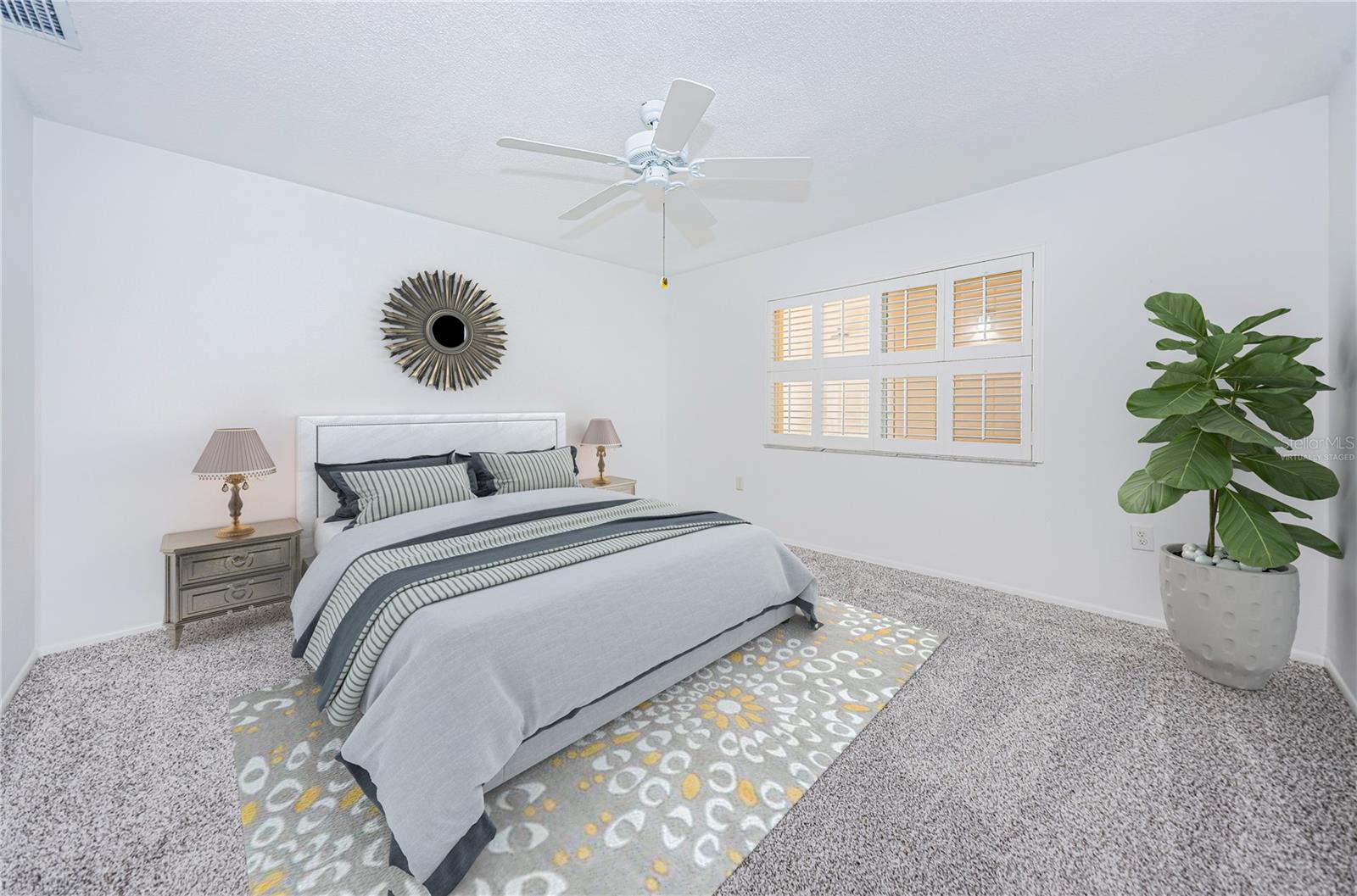 Virtually staged guest bedroom