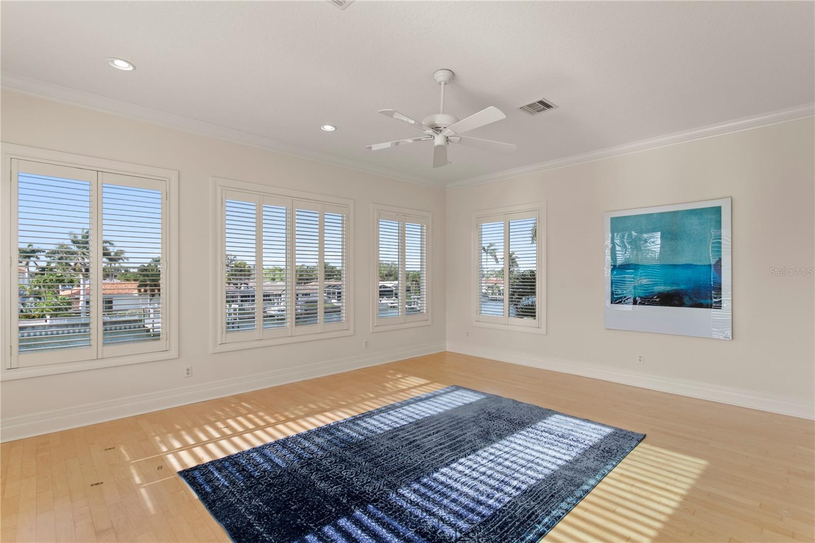 Spacious Owners Bedroom with Plantation Shutters