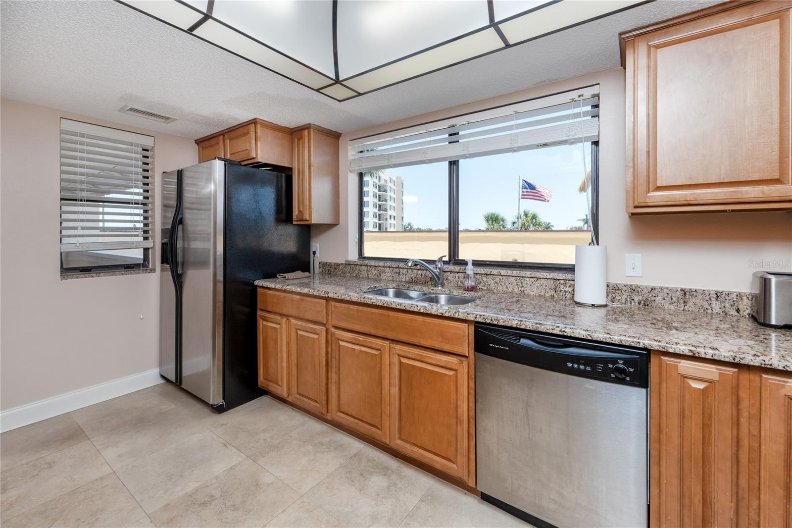 Large, spacious kitchen with granite countertops
