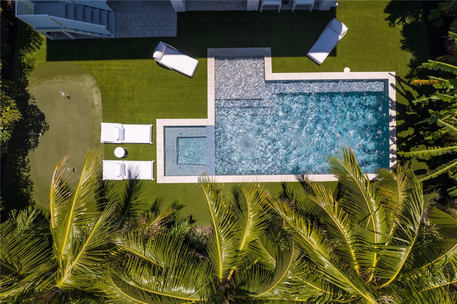 Drone shot of pool
