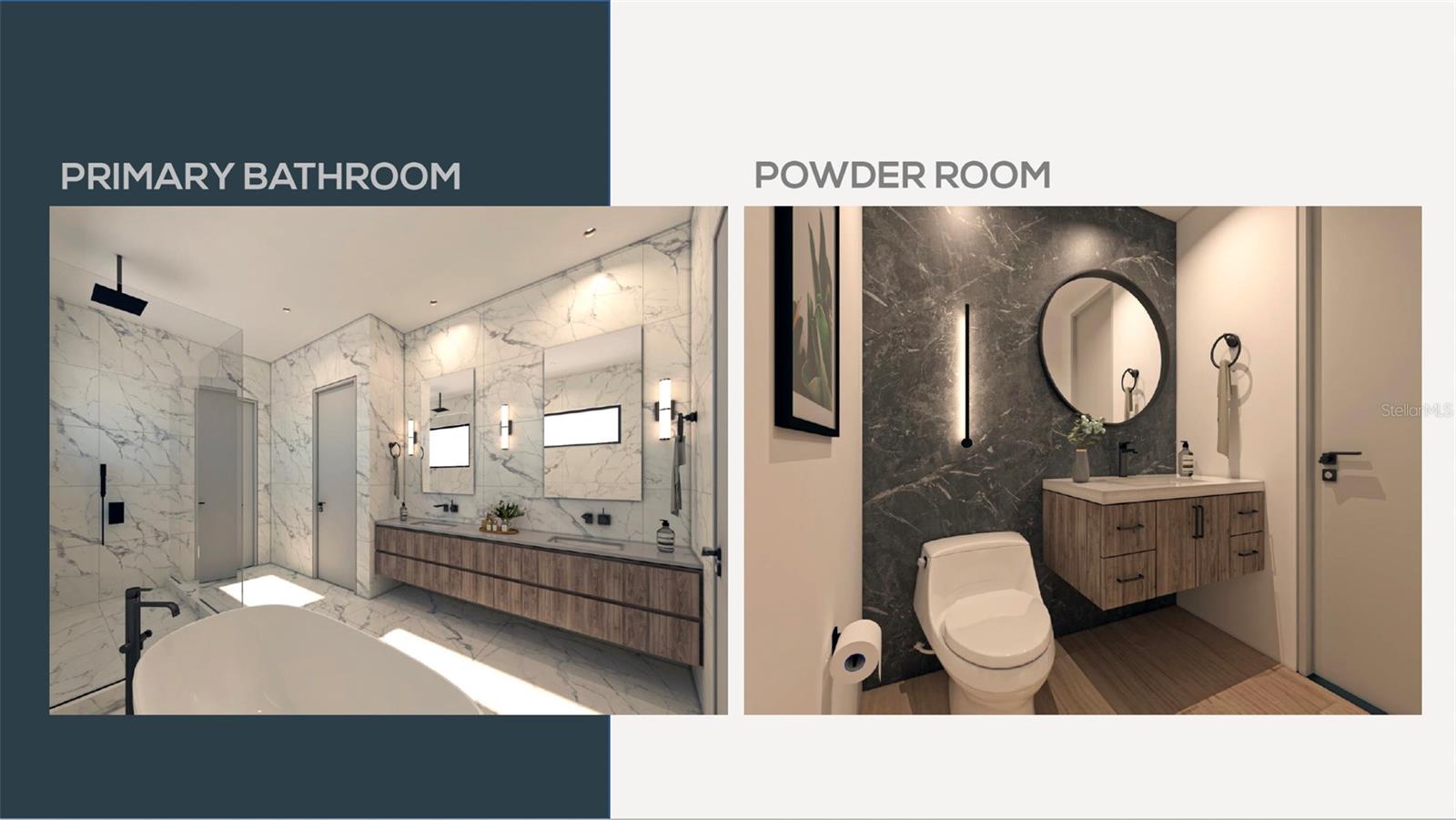 Master bathroom, Powder room