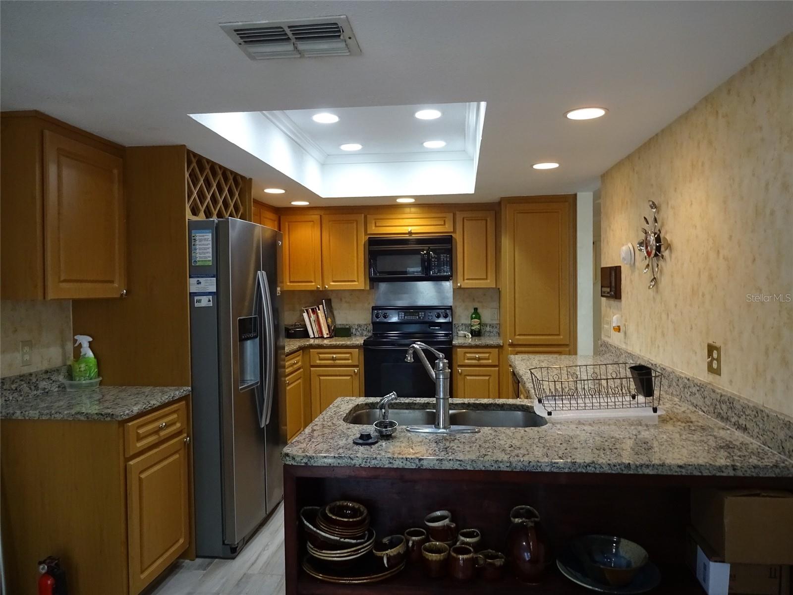 kitchen with recessed lighting