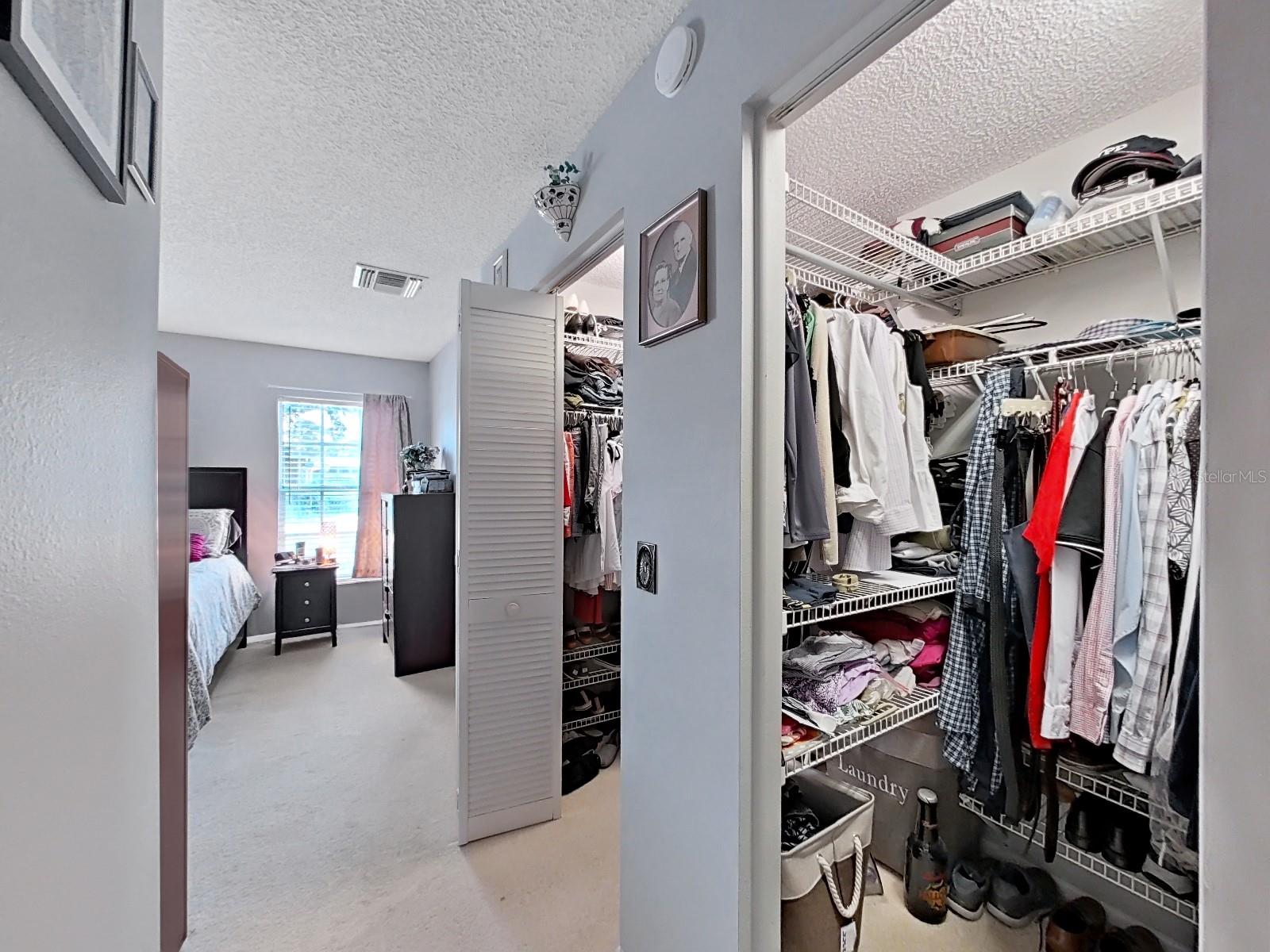 His and Her Walk-in closets in the master bedroom