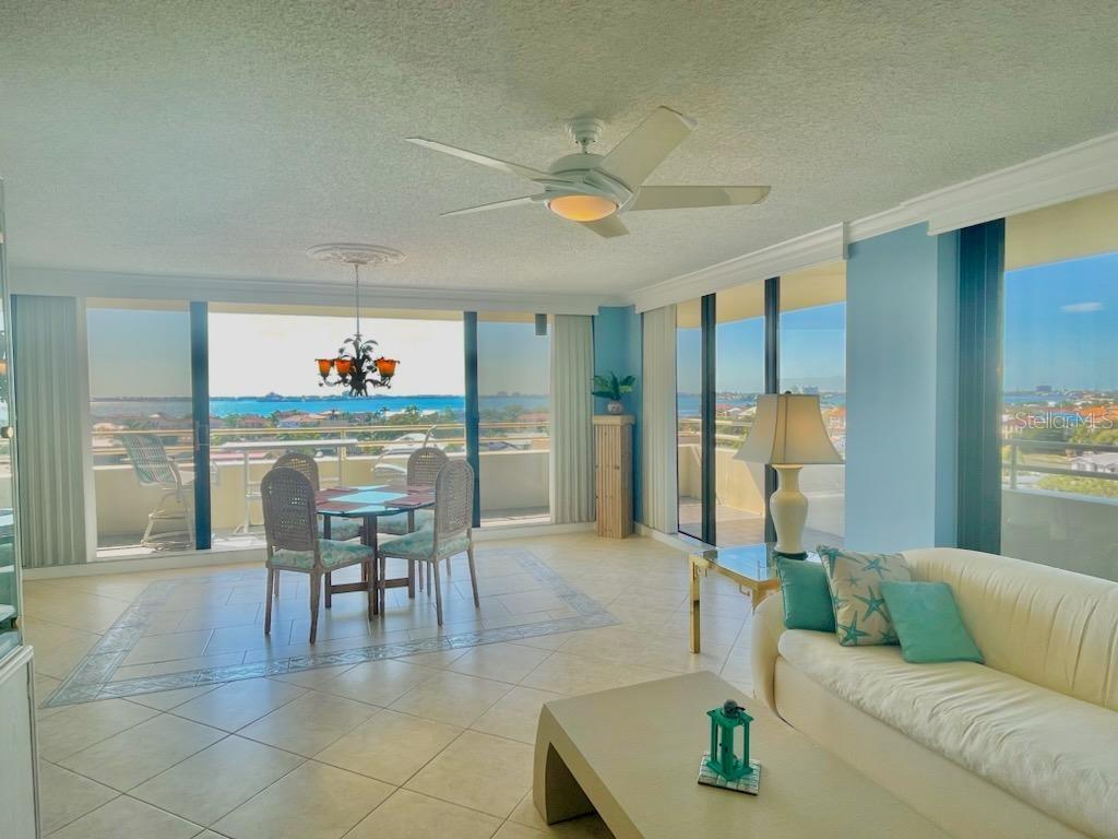 Great water views of Bay & Gulf of Mexico. NW corner, 75' wrap around balcony accessed from most rooms.