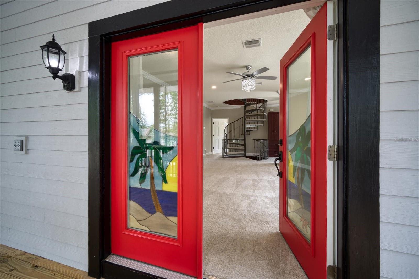 Custom double doors with Artisan design