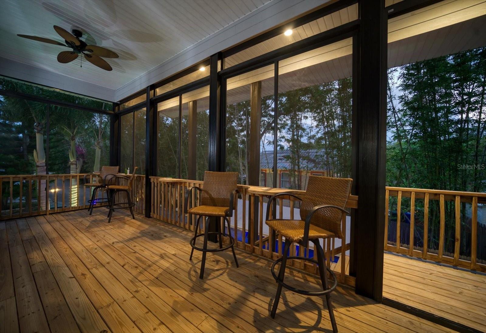 Oversized screened porch