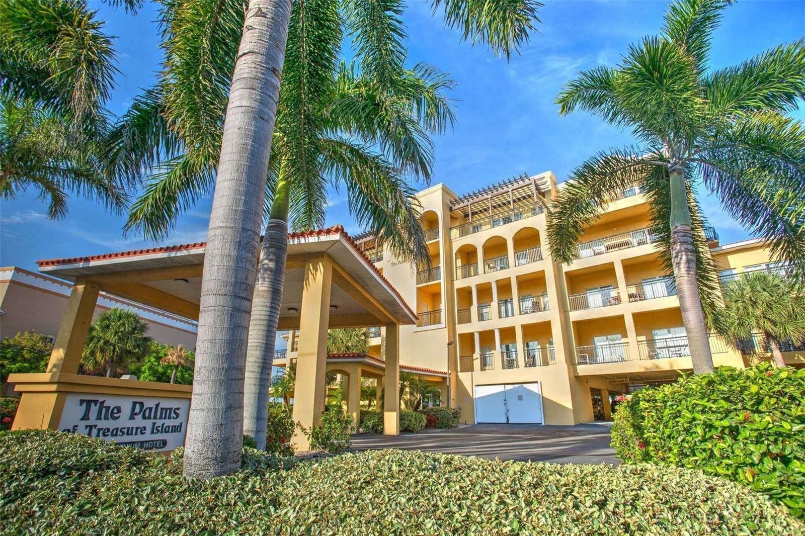 Palms of Treasure Island. Conveniently located. Proximity to Shopping, Restaurants, And across the road from Treasure Island Beach and the Gulf of Mexico.