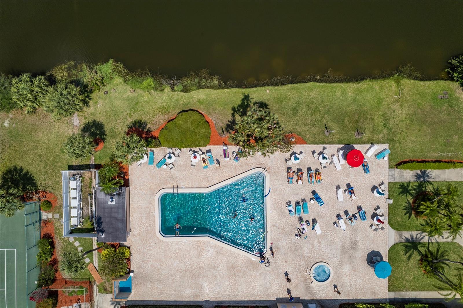 Aerial of swimming area