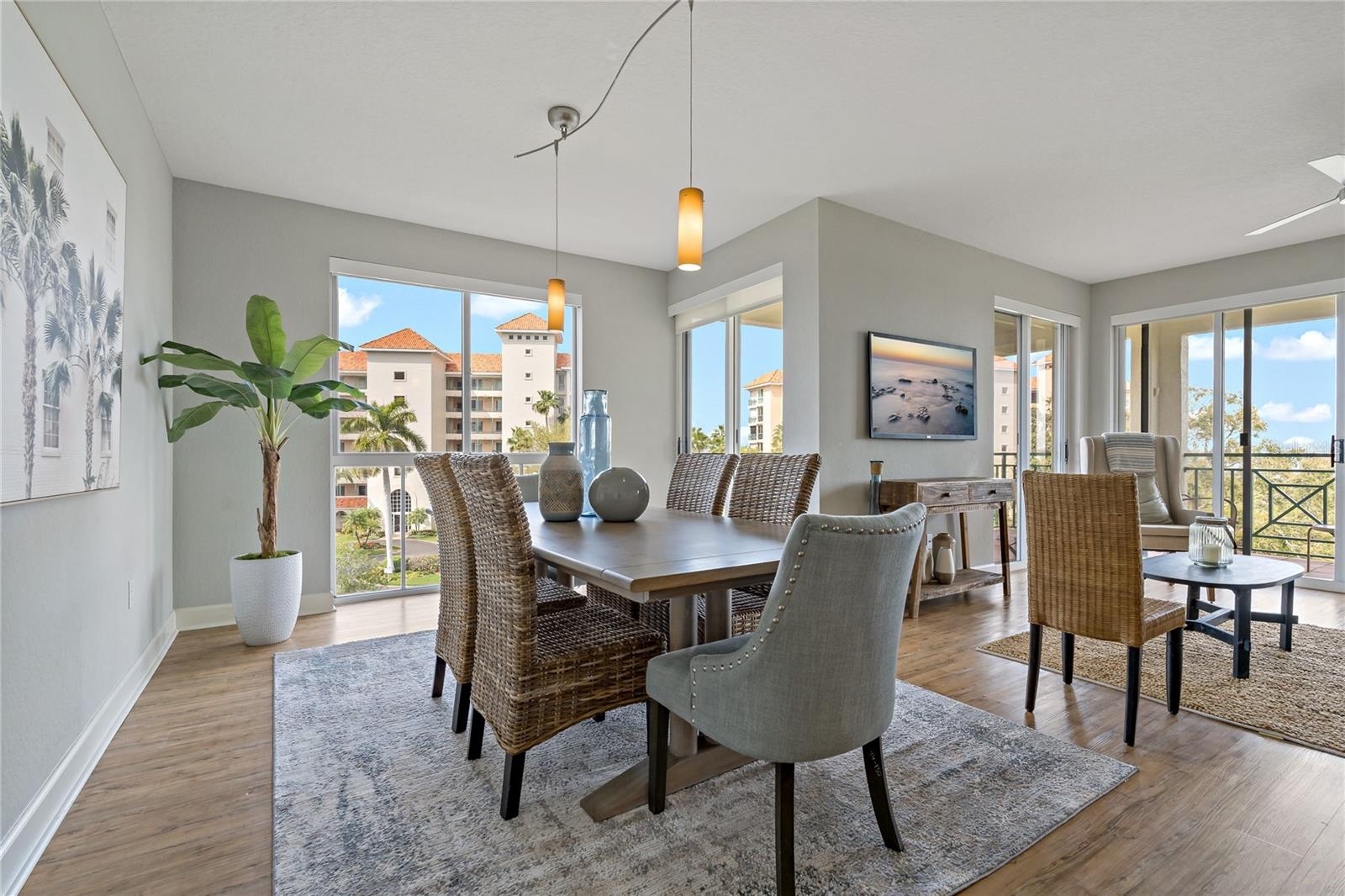 Open dining room/living room combo with water views!