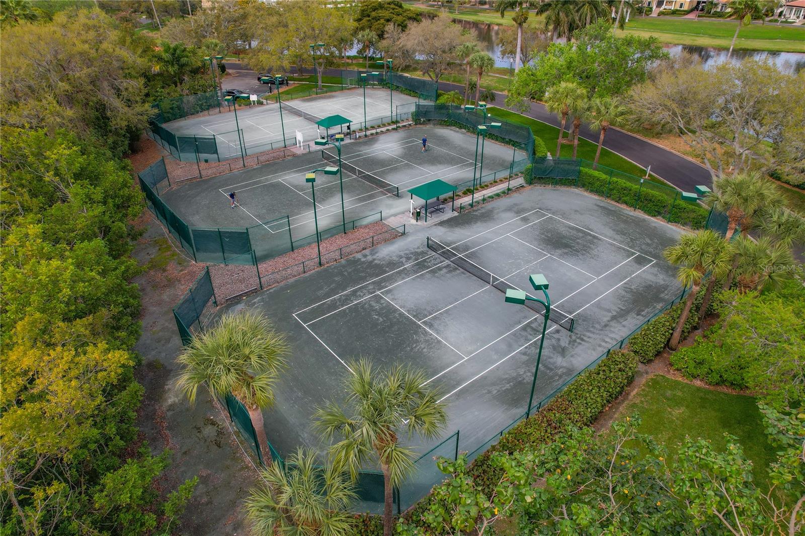 Har-tru tennis courts.