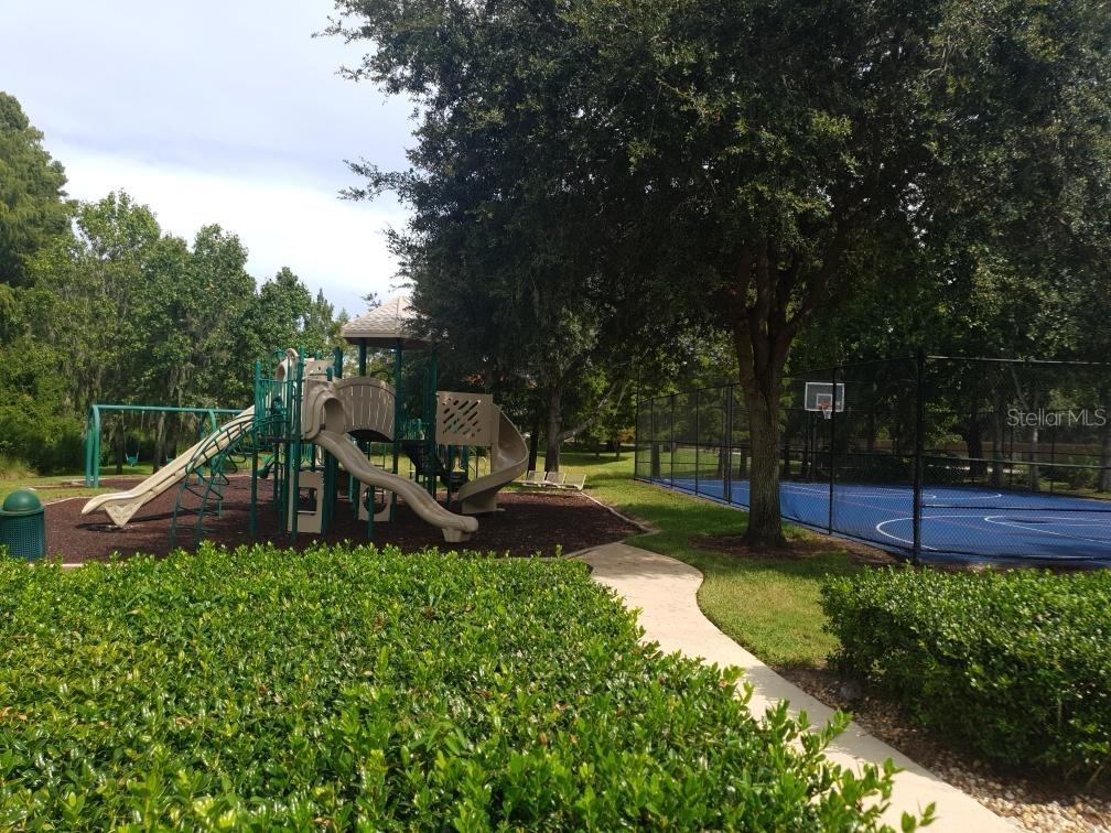 play area and sports court on right of picture
