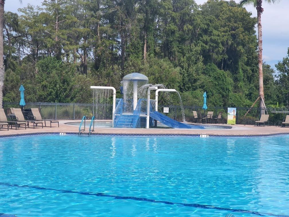 Swimming pool and kiddies play area