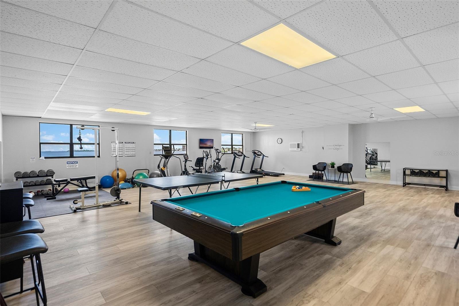 Pool Table upstairs in fitness area