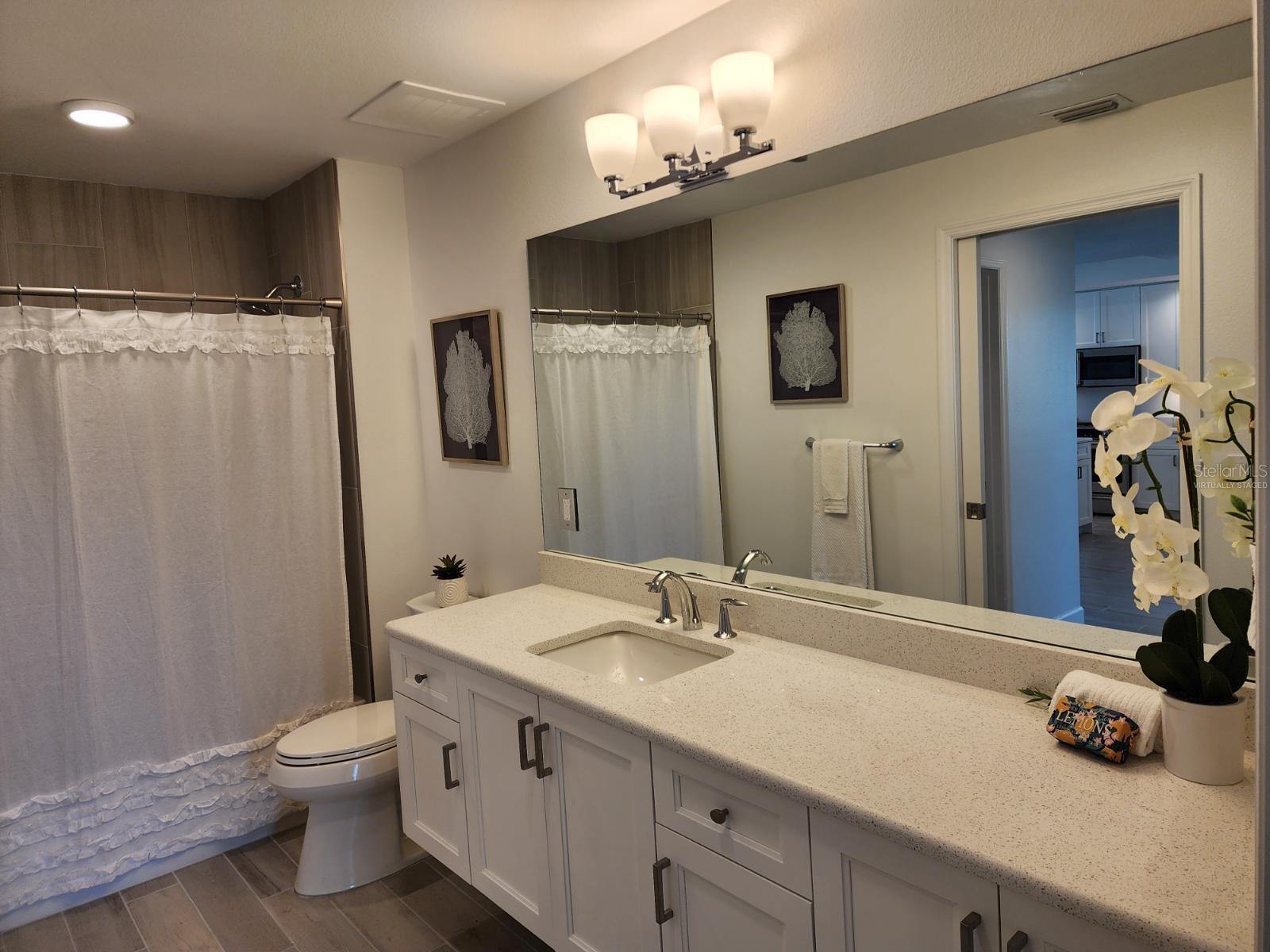 Virtually staged Guest Bathroom