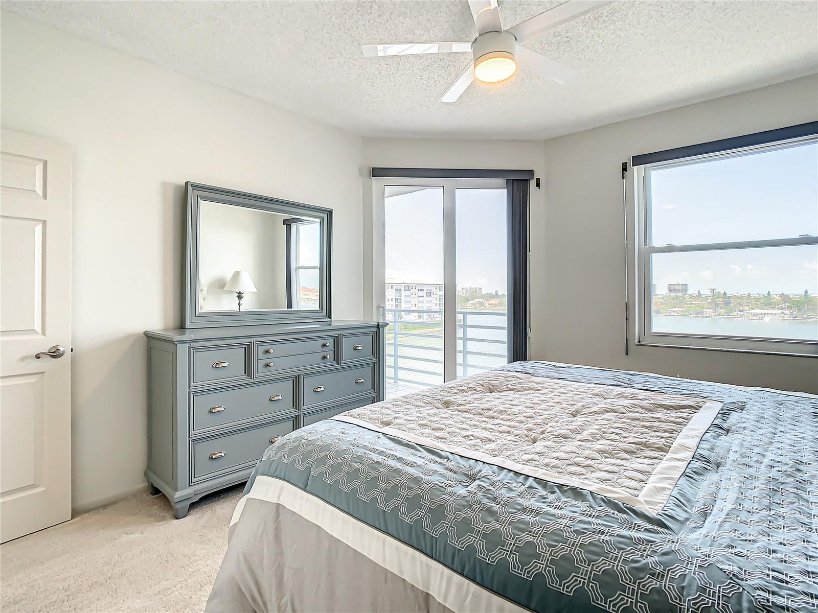 This shows you the nice view you will have from your main bedroom looking out to the water.