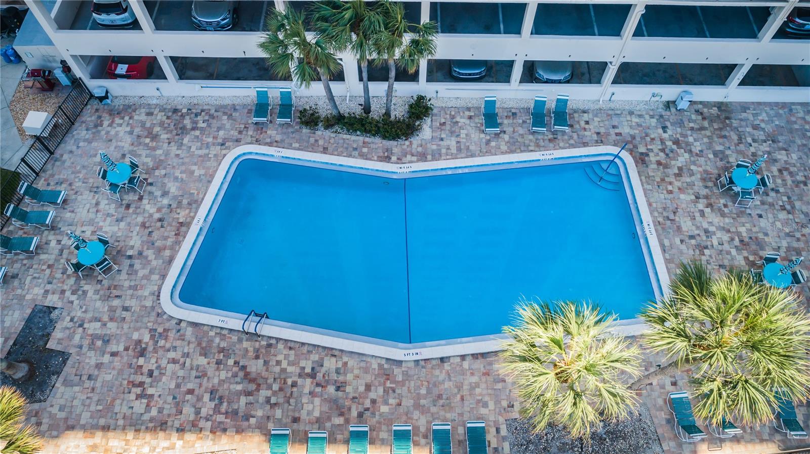 Aerial view of the pool.
