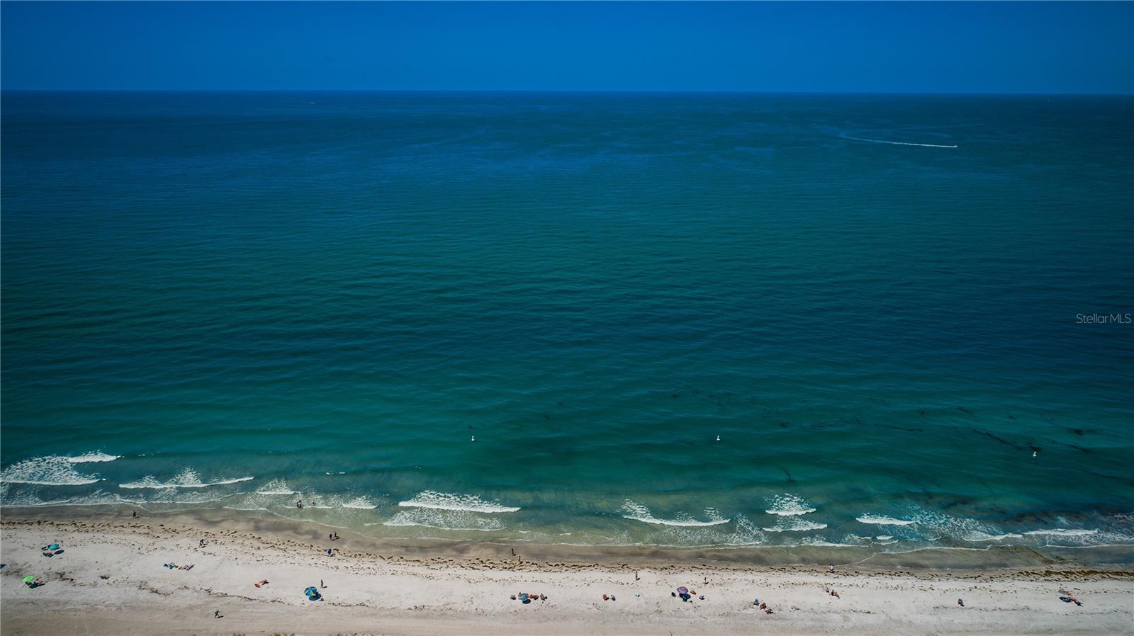Aerial view of the beach and Gulf