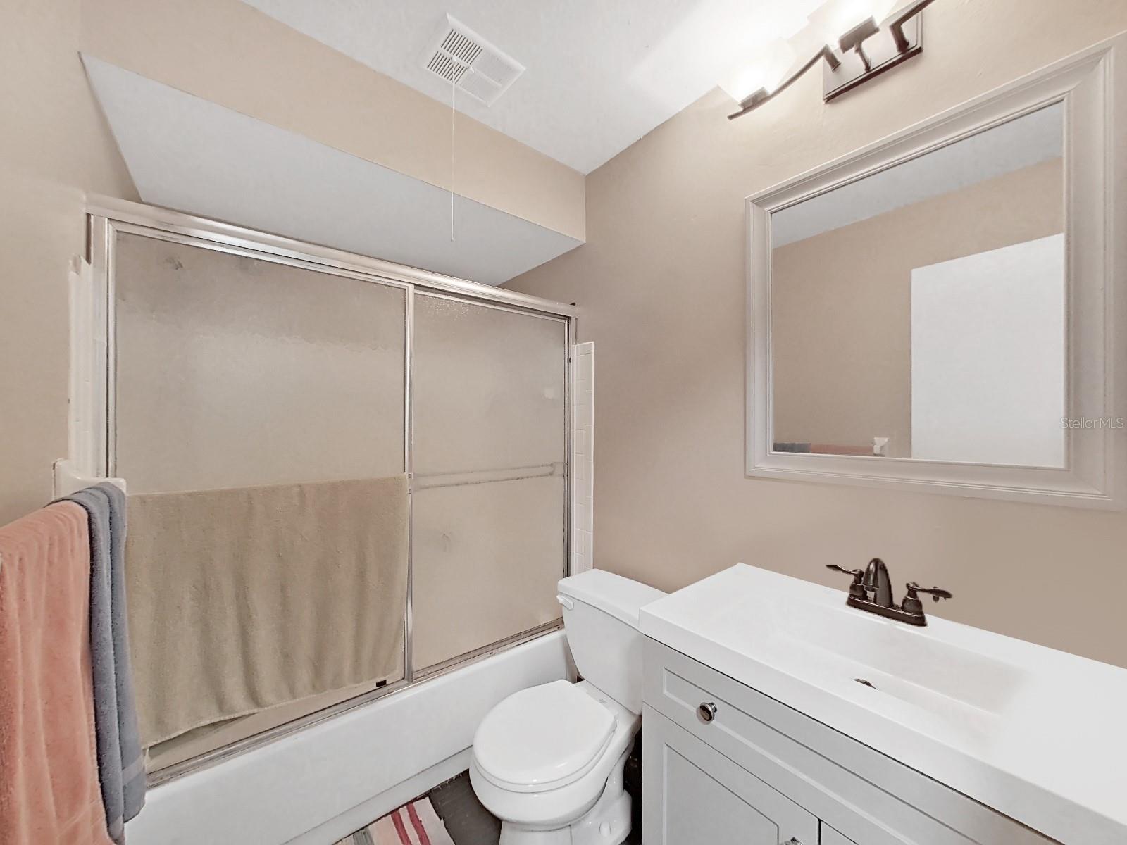 Main bath is conveniently located in the hallway!