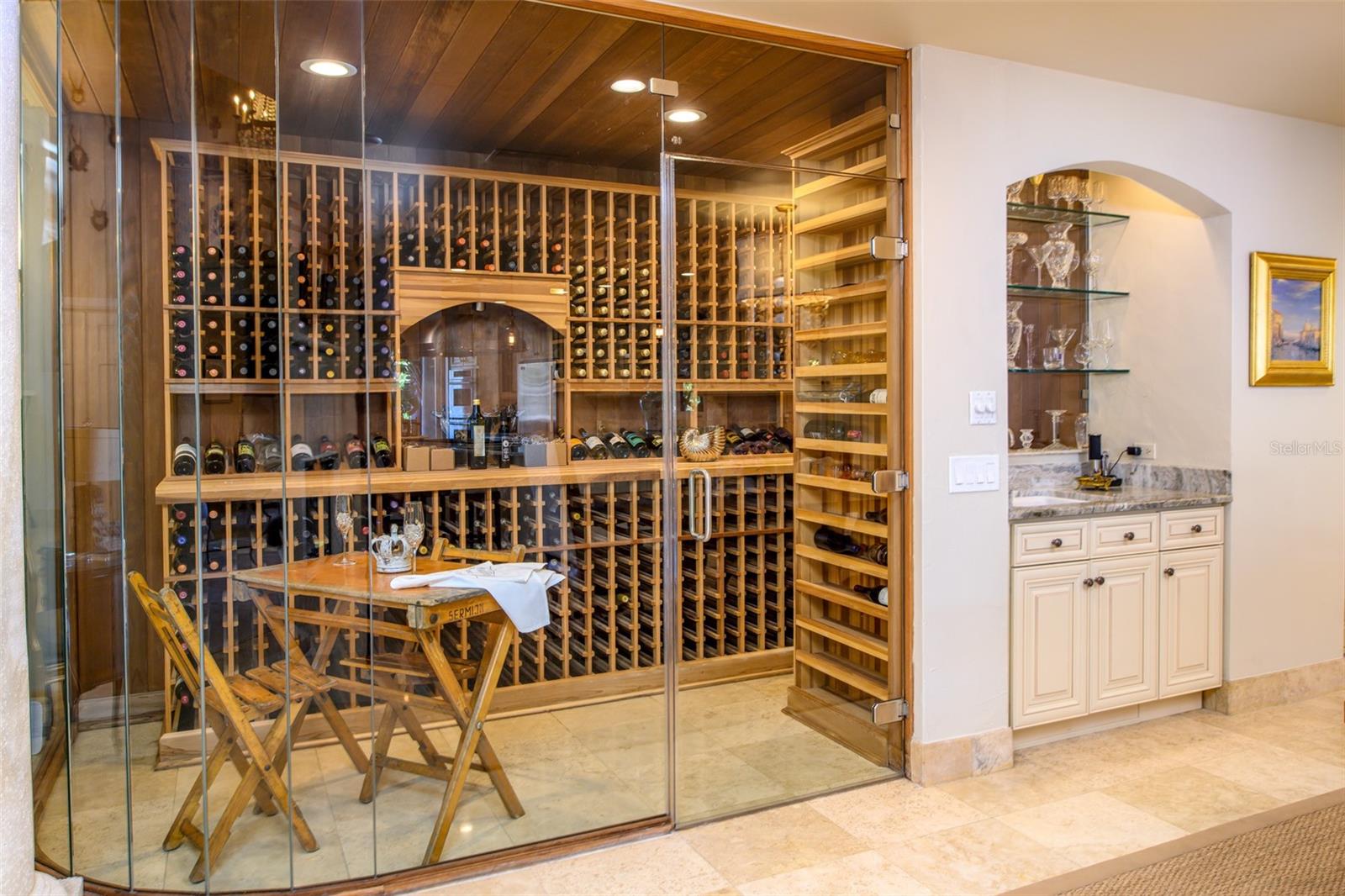 Climate controlled wine room