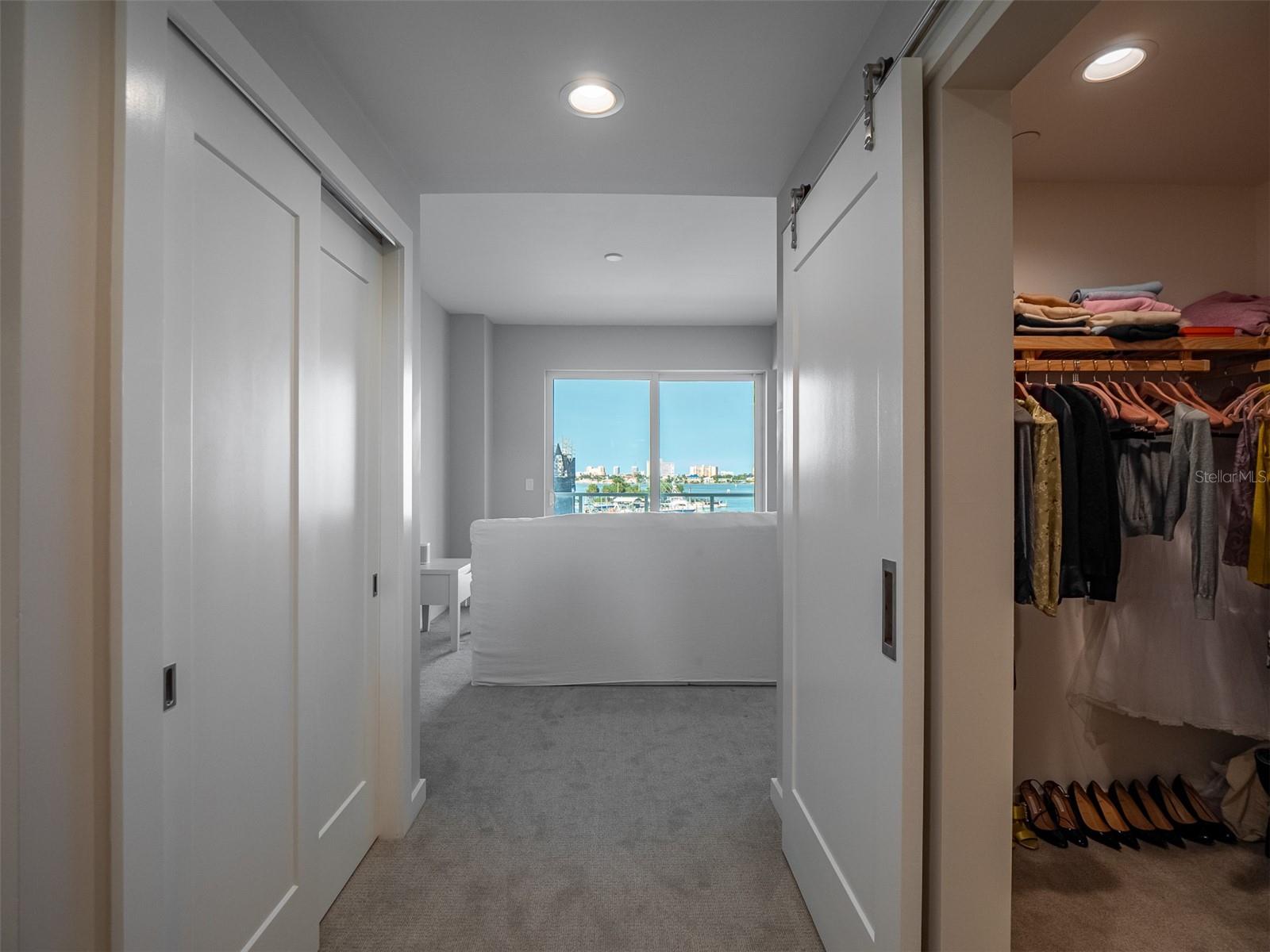 Primary bedroom with double walk in closet and second closet