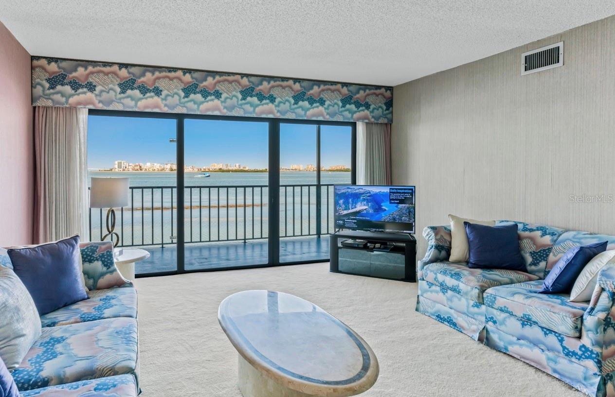 Enjoy water views from the living rooom