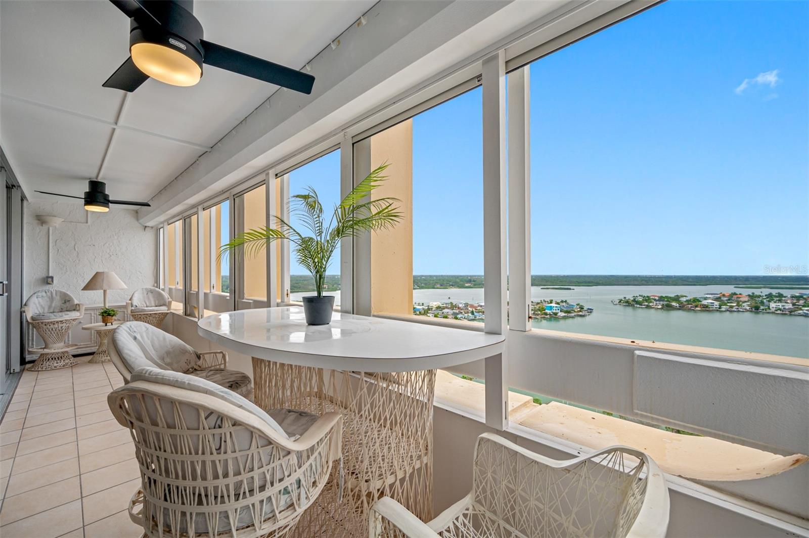 Sliders from living room to your penthouse view of Intracoastal and partial Gulf of Mexico