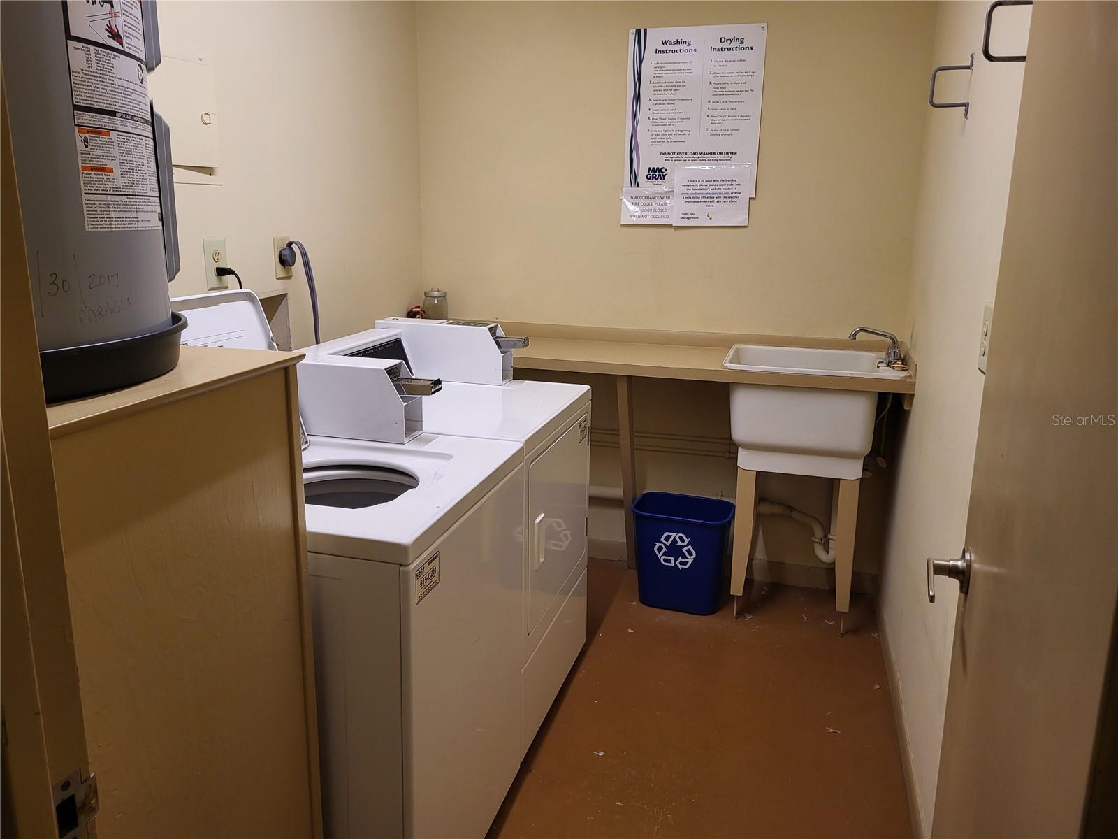 Laundry room on eighth floor just down the hall from unit 803