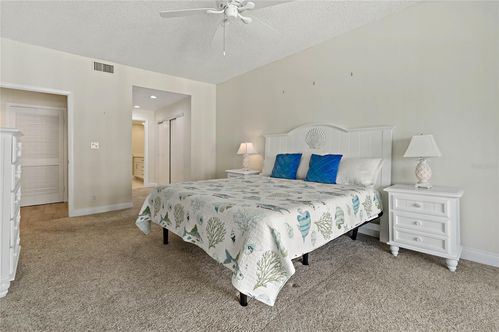 Extra large master bedroom with brand new furniture and king size bed