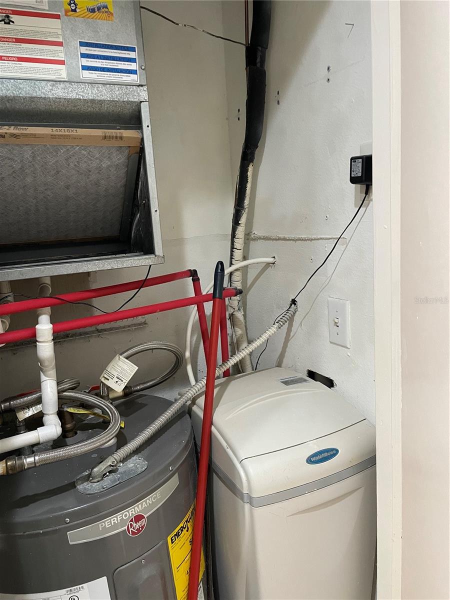 Water softener and air handler closet off kitchen