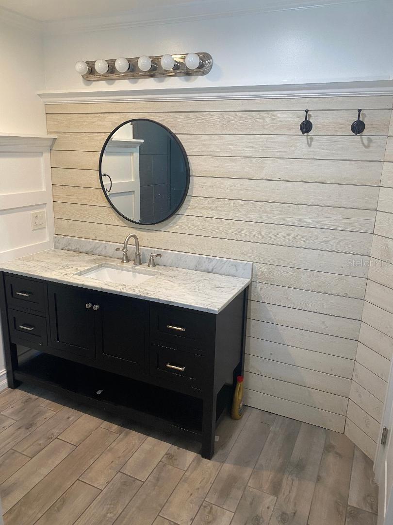 Vanity with Tile Wall in Master Bath