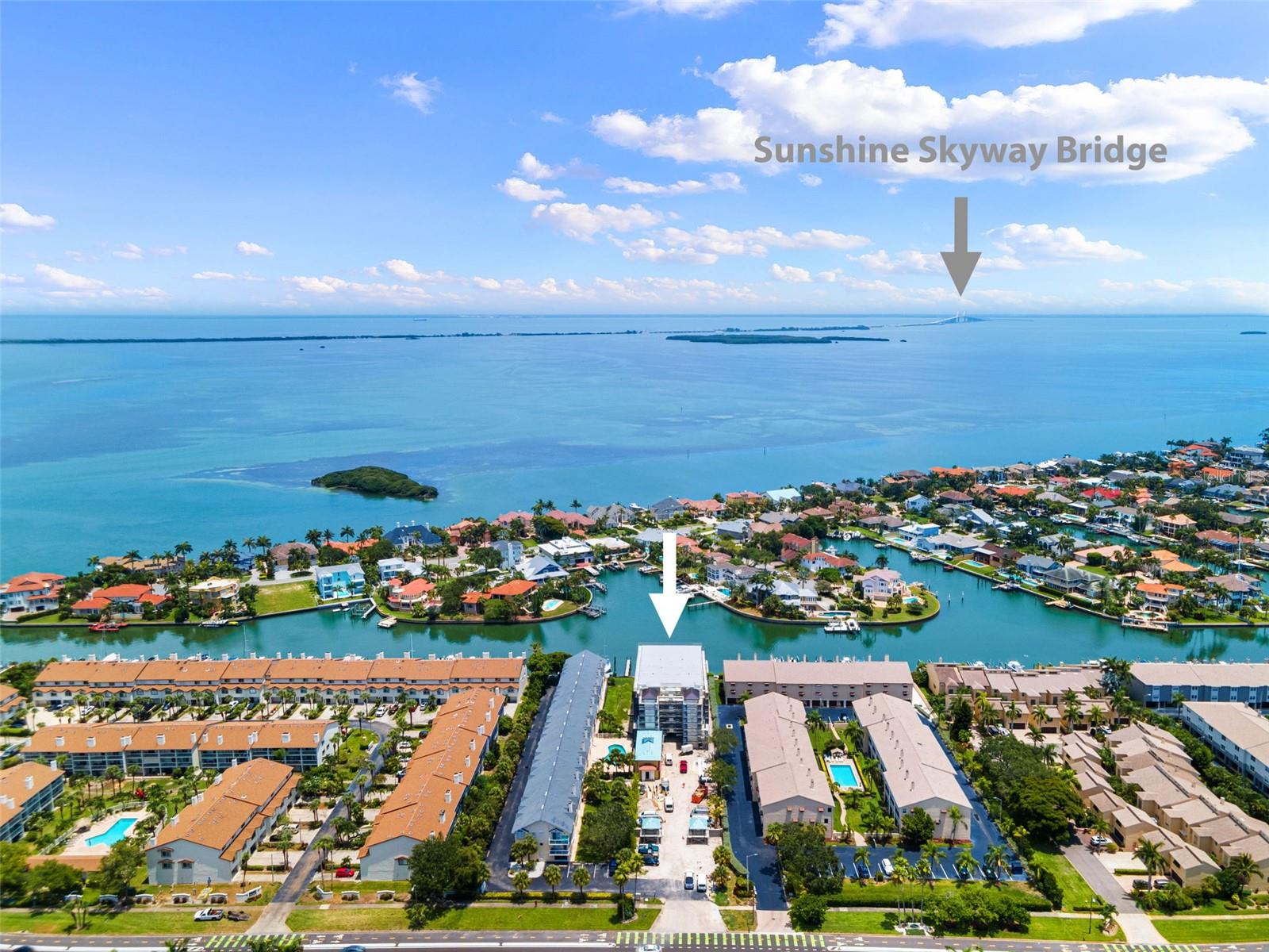 This is a great photo that shows how close Quiet Cove is to the Sunshine Skyway Bridge and great fishing!!...