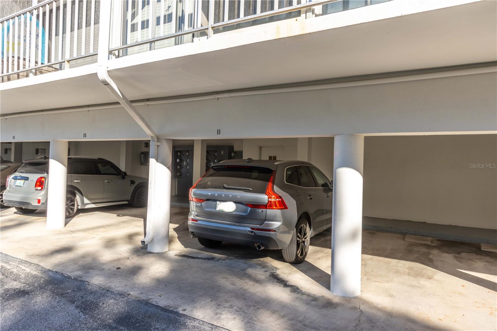 Covered Parking located right near entrance door to elevator or park at the top and walk right to your unit.