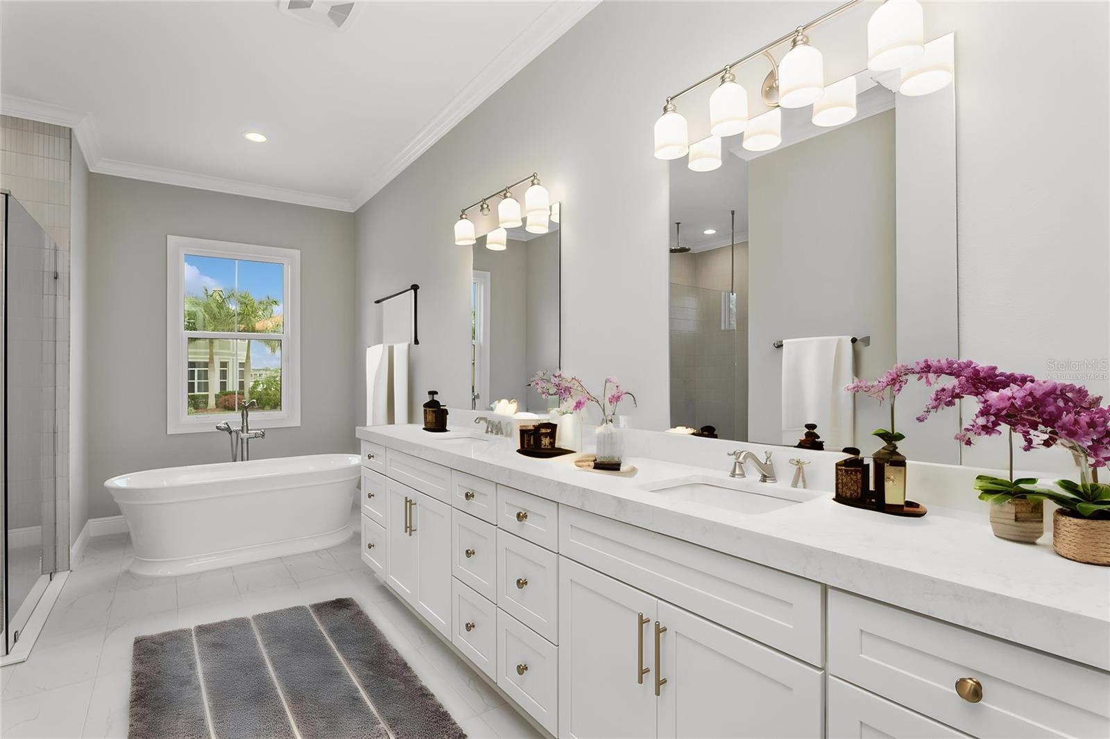 Virtually Staged Owners Bathroom.