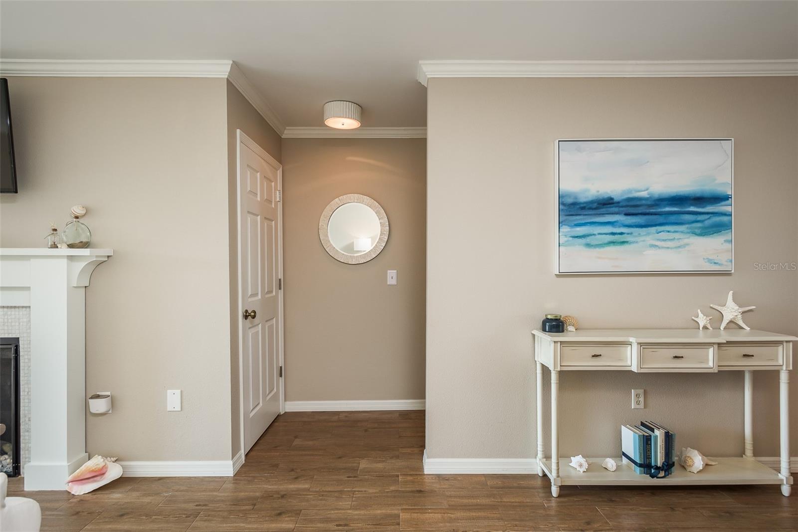 Large closet on left at top of the stairway coming up on the right