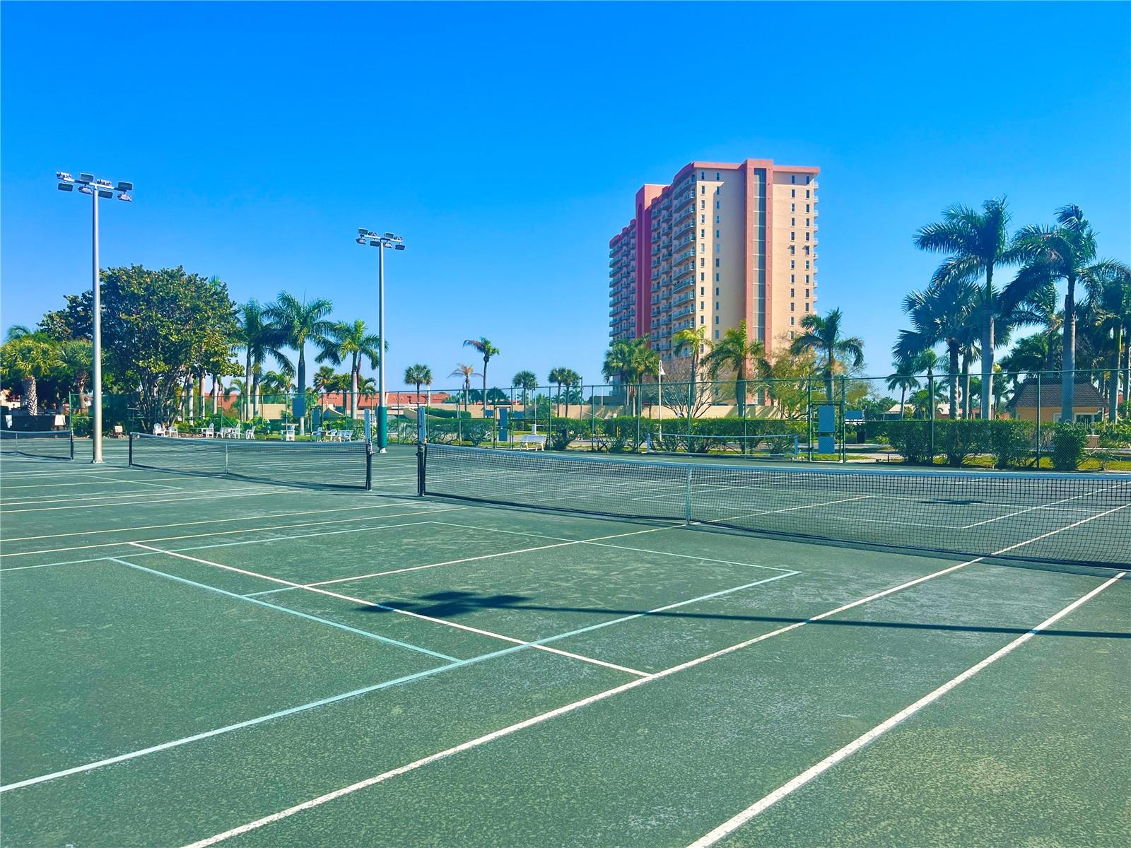 Point Brittany Tennis and Pickle Ball Courts with Building Six in the Background