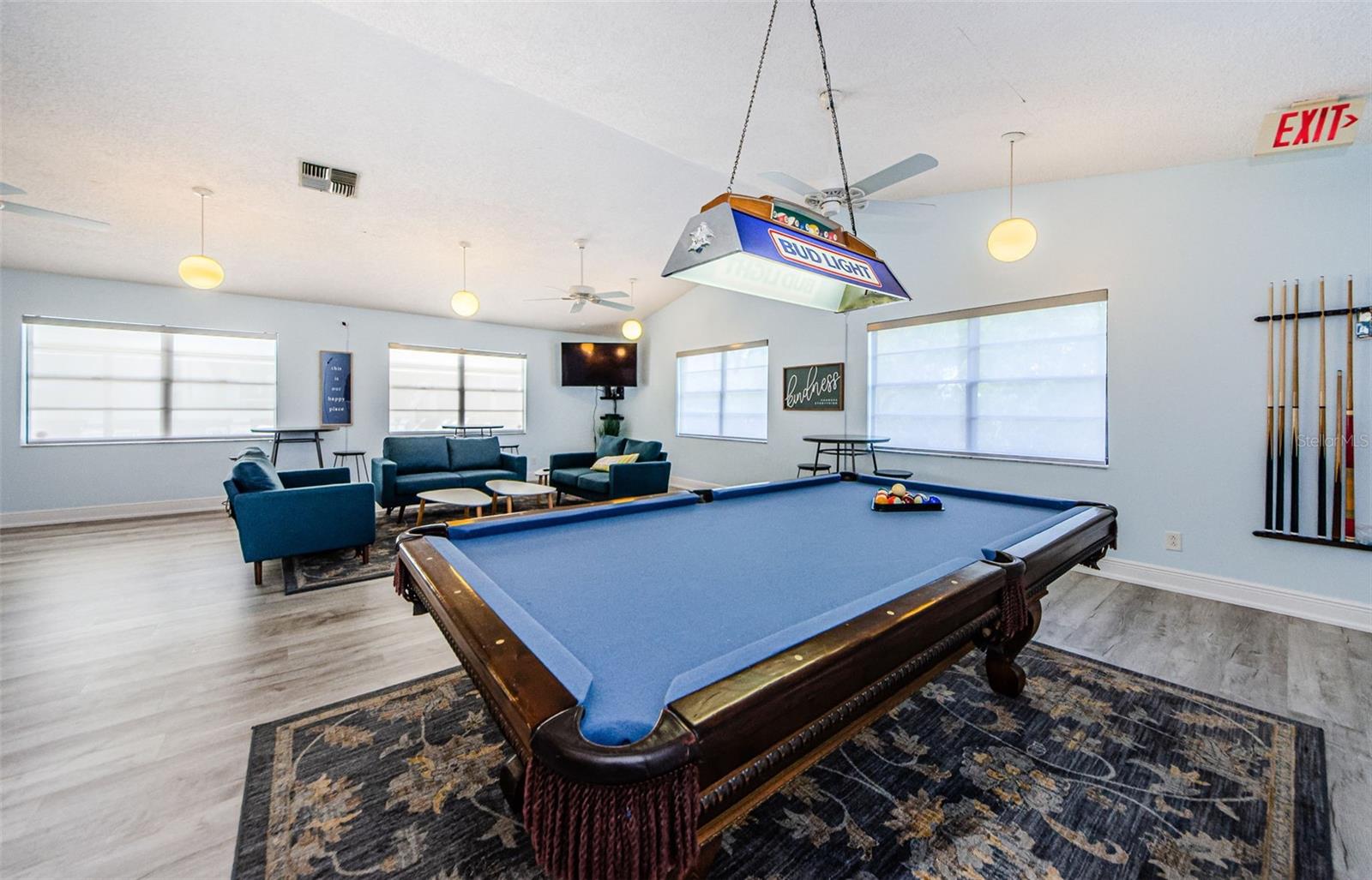 Billiards table in clubhouse