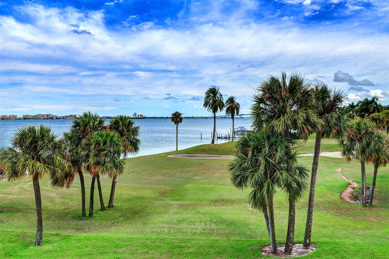 View overlooking 15th tee of Belleair Country Club to the water