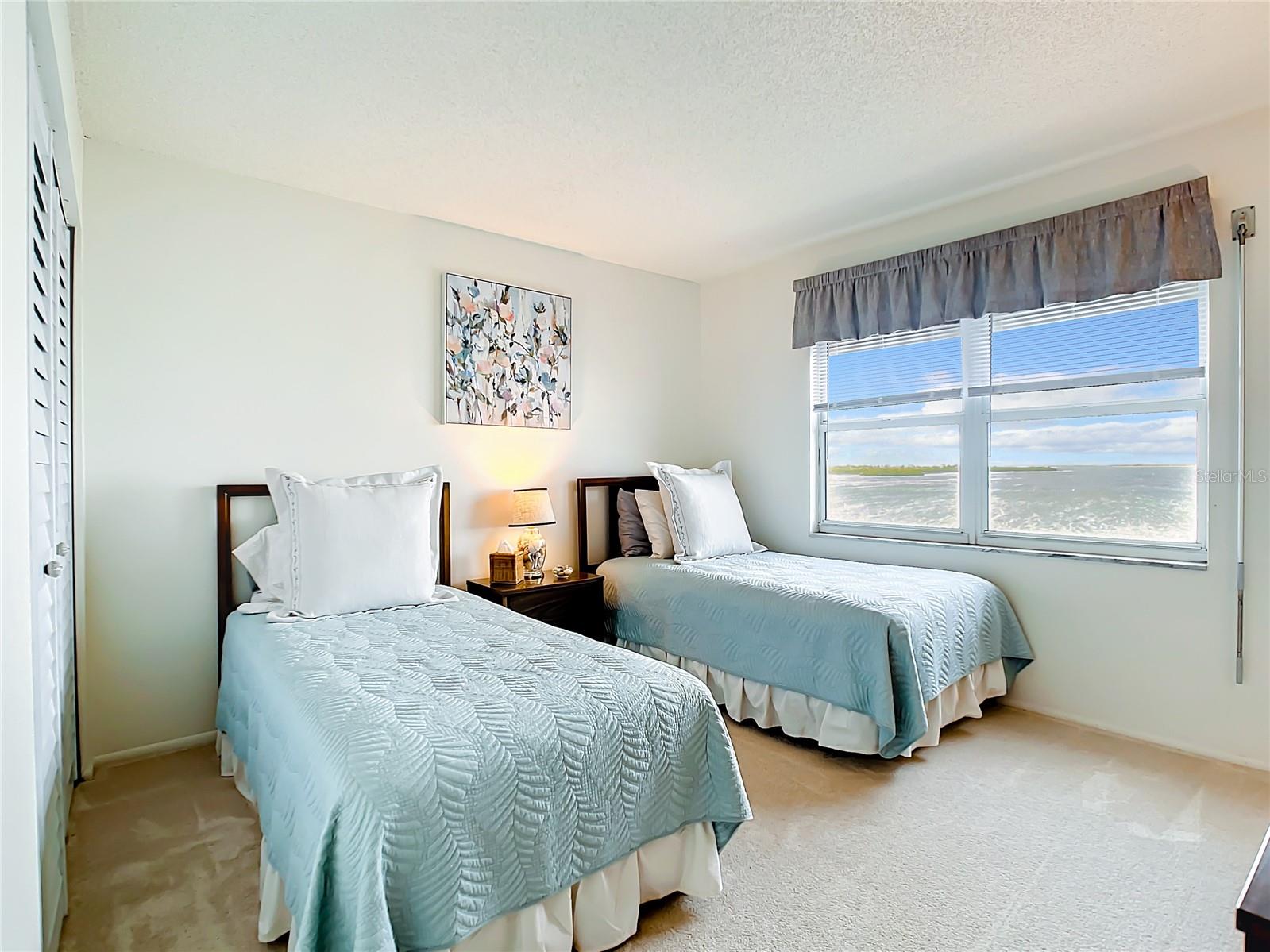 Second bedroom with views of St. Josephs Sound and N. Honeymoon