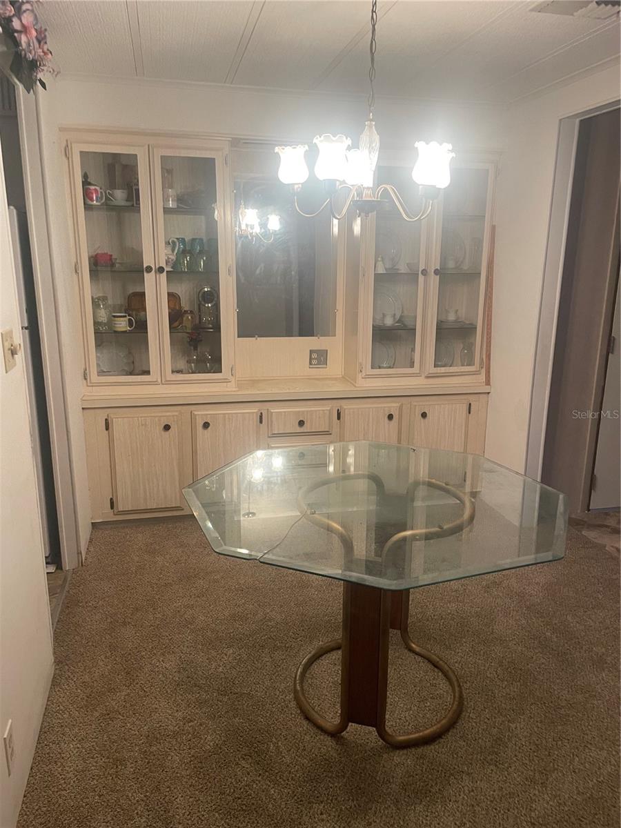 Dining Room with Built In Cabinets