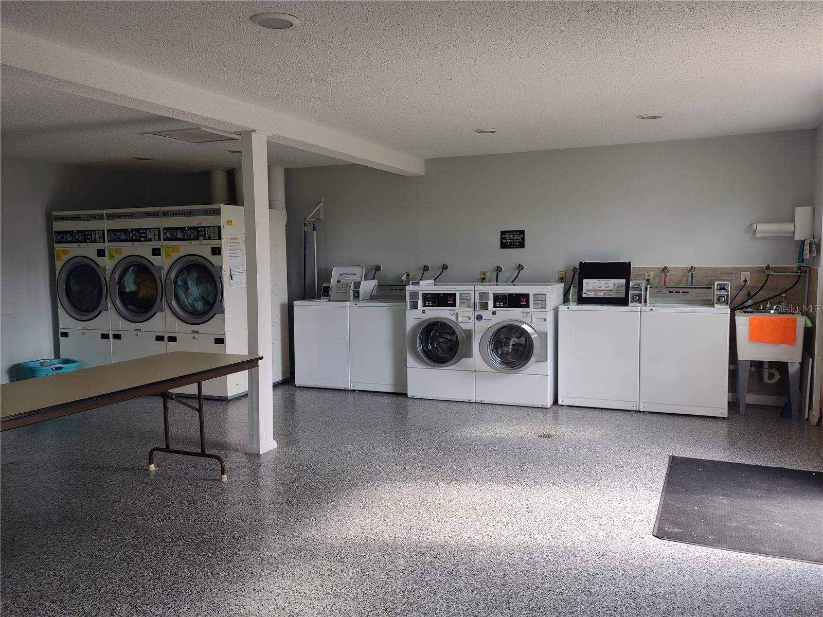 Laundry is equipped to handle larger laundry needs.