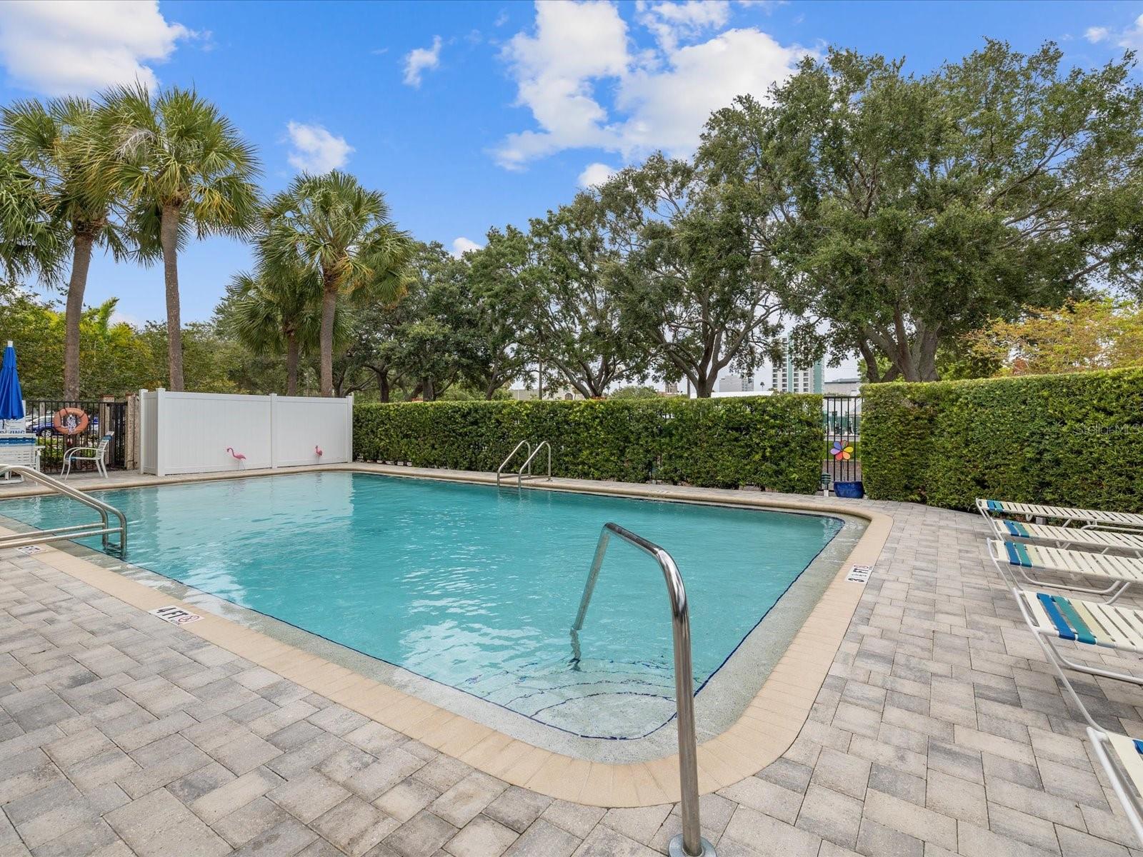 Beautiful Pool Area with Pavers. Private and Secure !! The Pool is great for Exercise or Relaxation !!