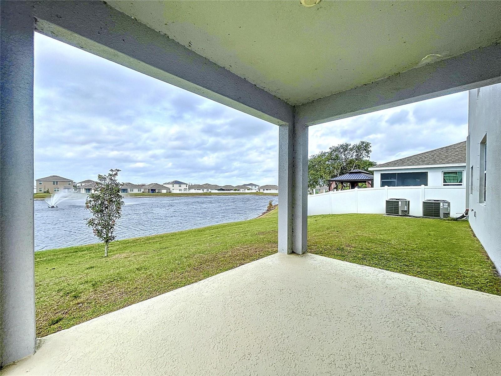 Covered Lanai with Pond View