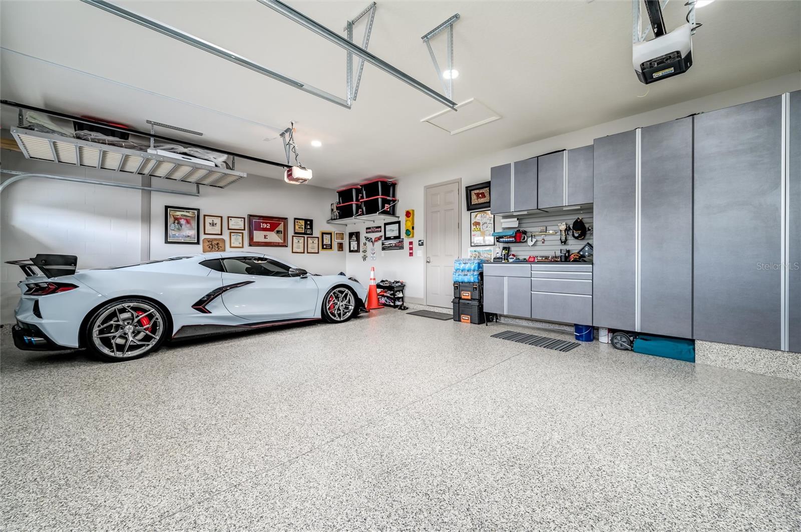 A garage floor you could eat off of as well as top of the line storage
