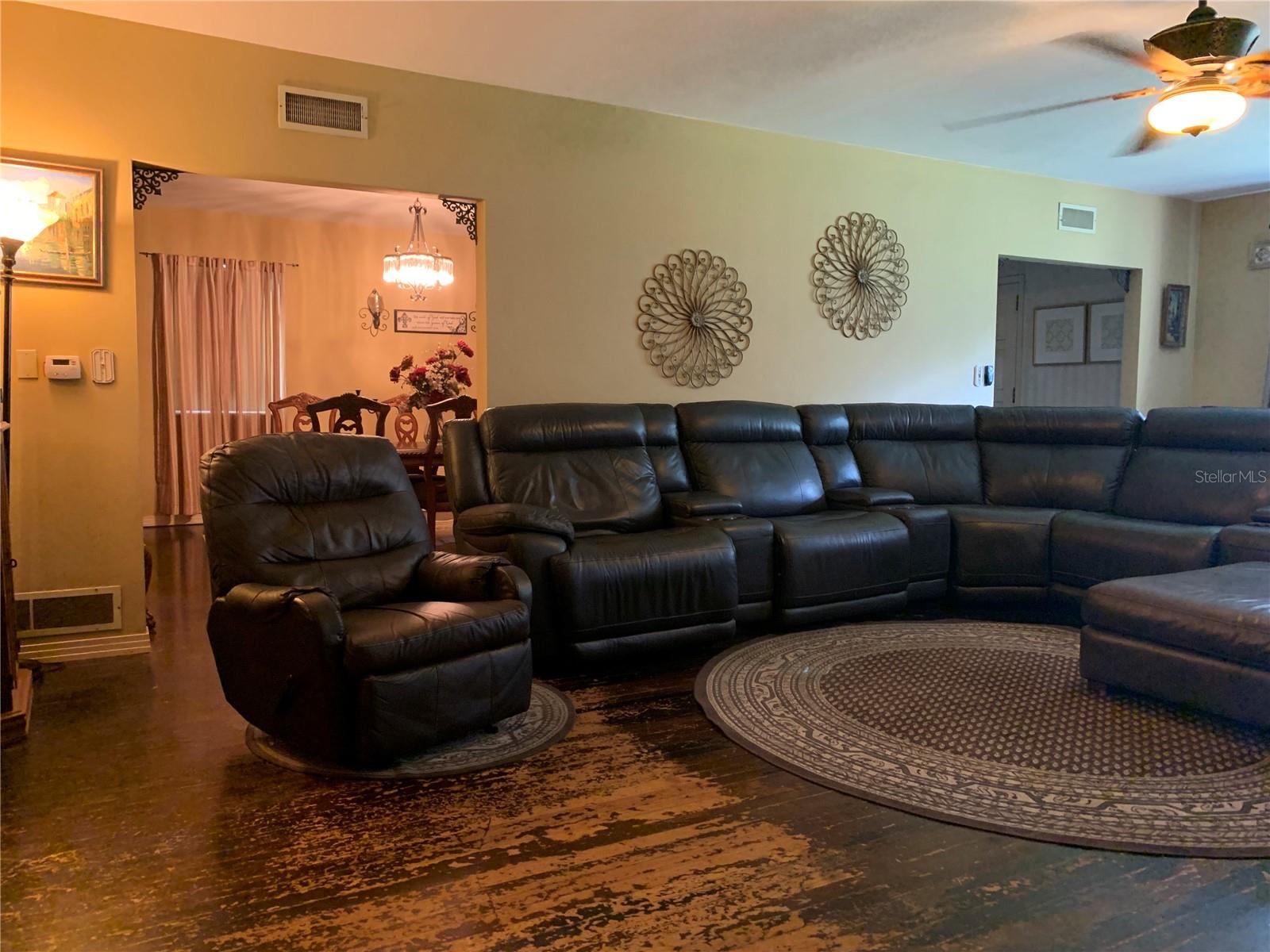 Large Living Room with original wood floors!