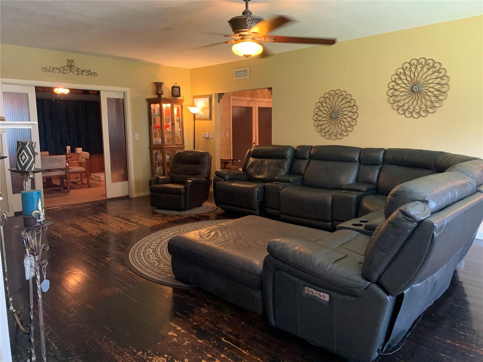 Large Living Room with original wood floors!