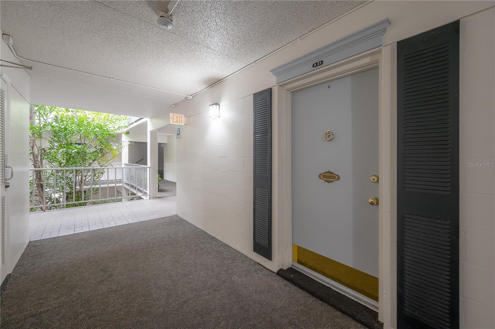 Property entry is steps from the elevator